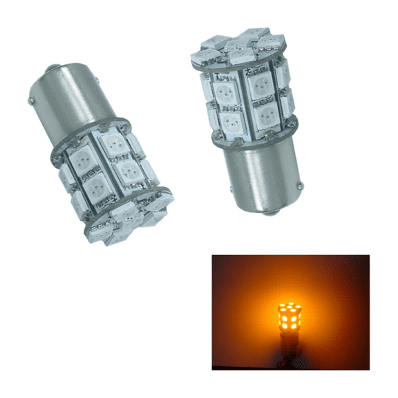 PA LED 2PCS 20SMD 1156 Ba15s Yellow Auto Bulb 12V for Turn Signal, Side Marker, Stop, Back Up, Tail Light (1073 1003 1093 1129 1141 1159 1259 1459 1619 1651 1680 3496 5007 5008 7506 7527 Available)