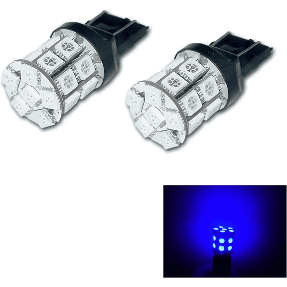 HYUGA LED 2PCS 20SMD T20 7443 Blue Auto LED Bulb 12V for Turn Signal Side Marker Stop Backup Tail Light