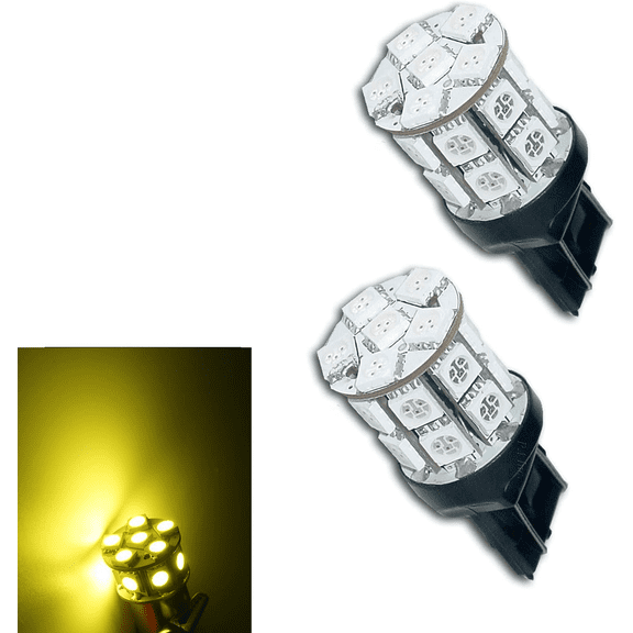 PA LED 2PCS 20SMD T20 7443 Golden Yellow Auto LED Bulb 12V for Turn Signal Side Marker Stop Backup Tail Light