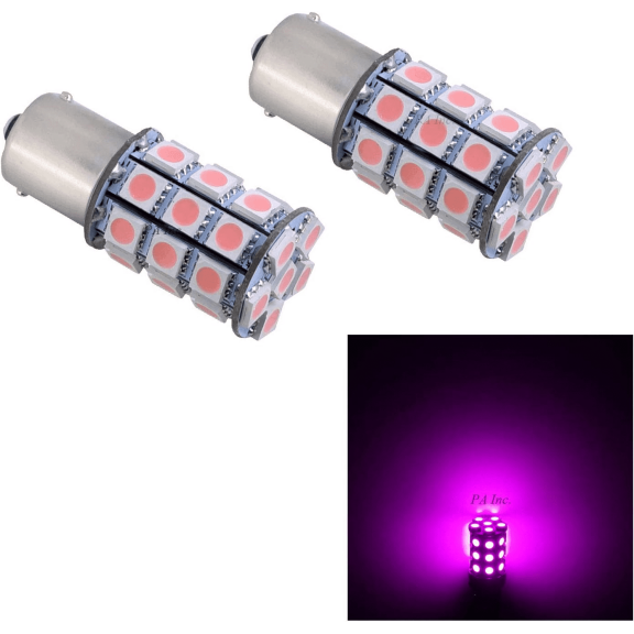 PA LED 2PCS 30SMD 1156 Ba15s Pink Auto LED Bulb 12V for Turn Signal, Side Marker, Stop, Back Up, Tail Light