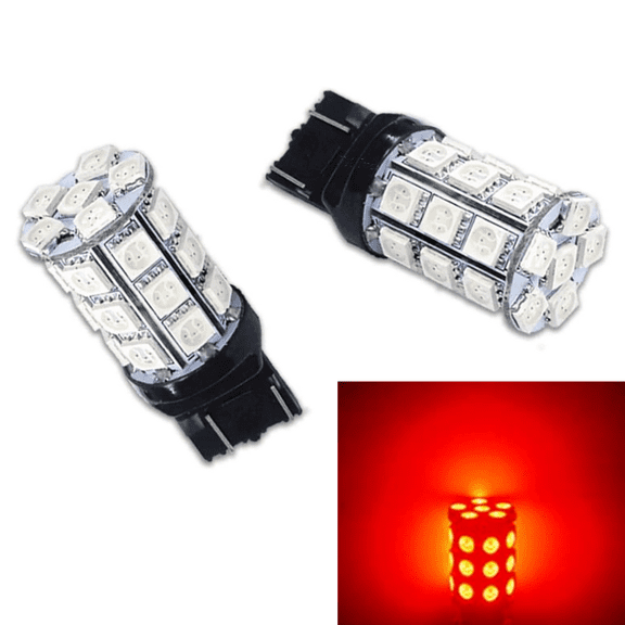 PA LED 2PCS 30SMD T20 7443 Red Auto LED Bulb 12V for Turn Signal Side Marker Stop Backup Tail Light