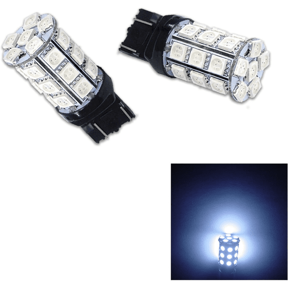PA LED 2PCS 30SMD T20 7443 White Auto LED Bulb 12V for Turn Signal Side Marker Stop Backup Tail Light