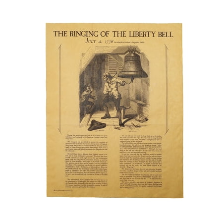 PA Liberty Bell Ringing Poster Parchment Paper US History Document 1776 Home Decor Wall Art