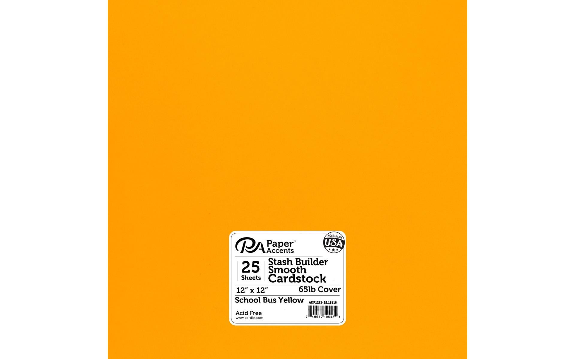 Paper Accents Cardstock 12"x 12" Stash Builder 65lb School Bus Yellow 25pc