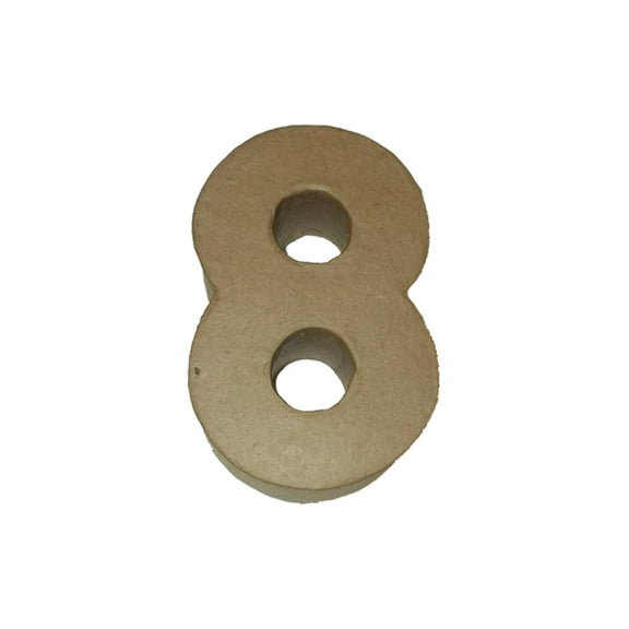 PA Paper Mache 4" Number 8 Kraft, CPLBV0469.8