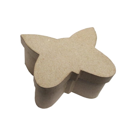 PA Paper Mache Box 4.5" Butterfly Kraft