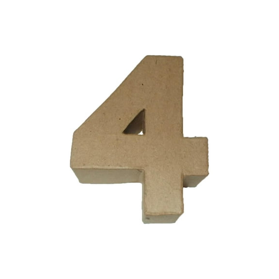 PA Paper Mache Craft 3" 4” Number 4 Kraft Papier-Mache Boxes & Shapes