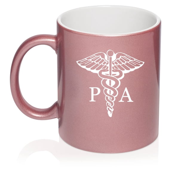 PA Physician Assistant Caduceus Ceramic Coffee Mug Tea Cup Gift (11oz Rose Gold)