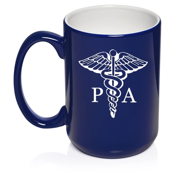 PA Physician Assistant Caduceus Ceramic Coffee Mug Tea Cup Gift (15oz Blue)