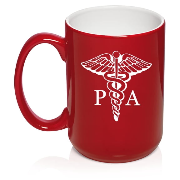 PA Physician Assistant Caduceus Ceramic Coffee Mug Tea Cup Gift (15oz Red)
