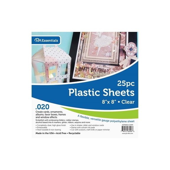 PA Plastic Sheet 8"x 8" Clear .020" 25pc