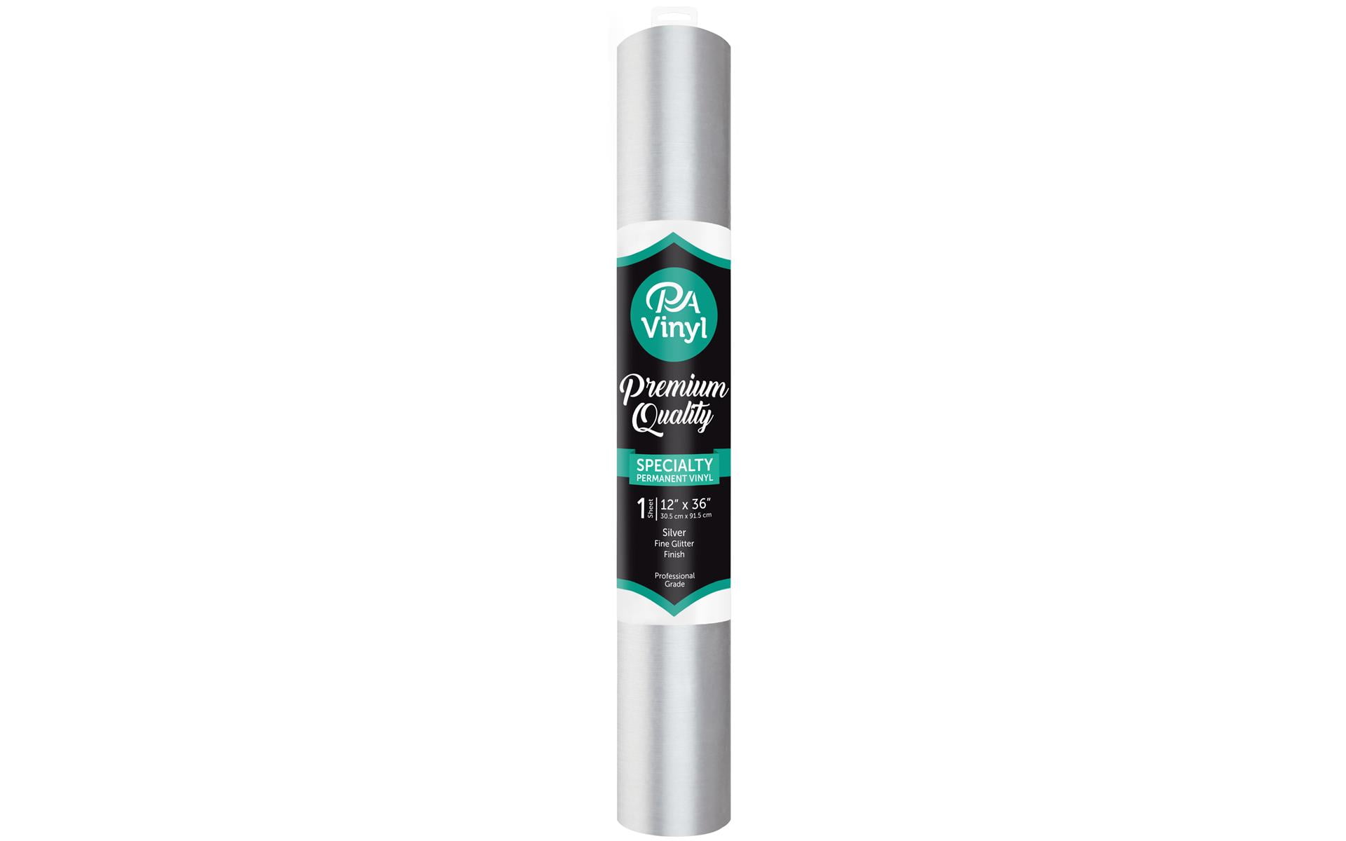 PA Vinyl 12"x 36" Roll Permanent Adhesive Brushed Silver