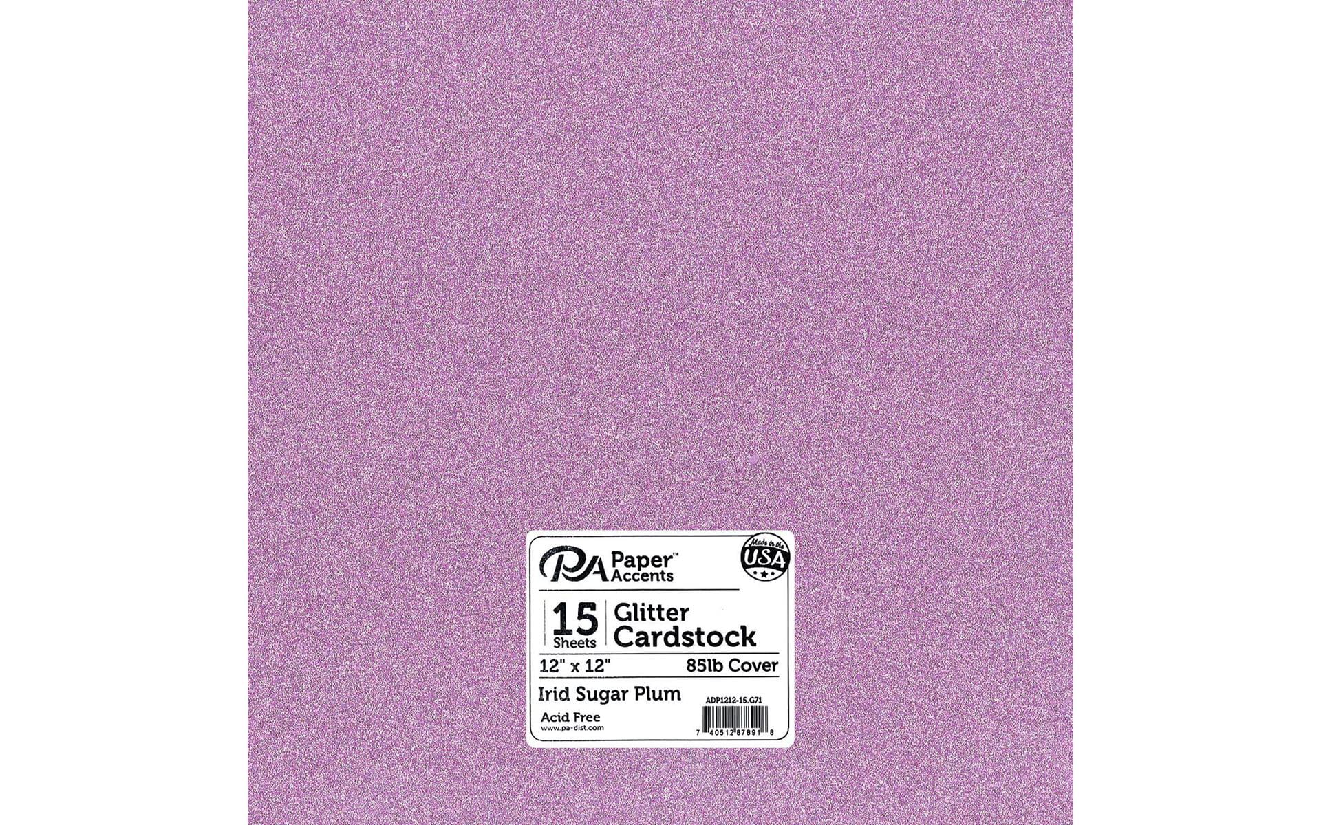 PA Vinyl Glitter Cardstock 12" x 12" 85 lb. Iridescent Sugar Plum 15