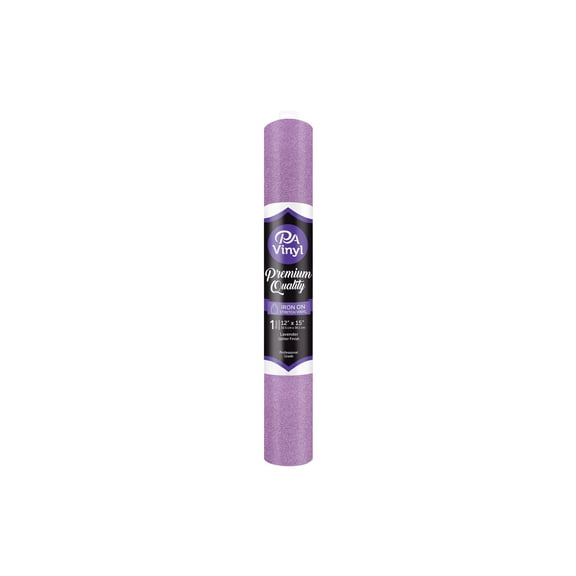 PA Vinyl Iron On 12"x 15" Roll Stretch Glitter Lavender