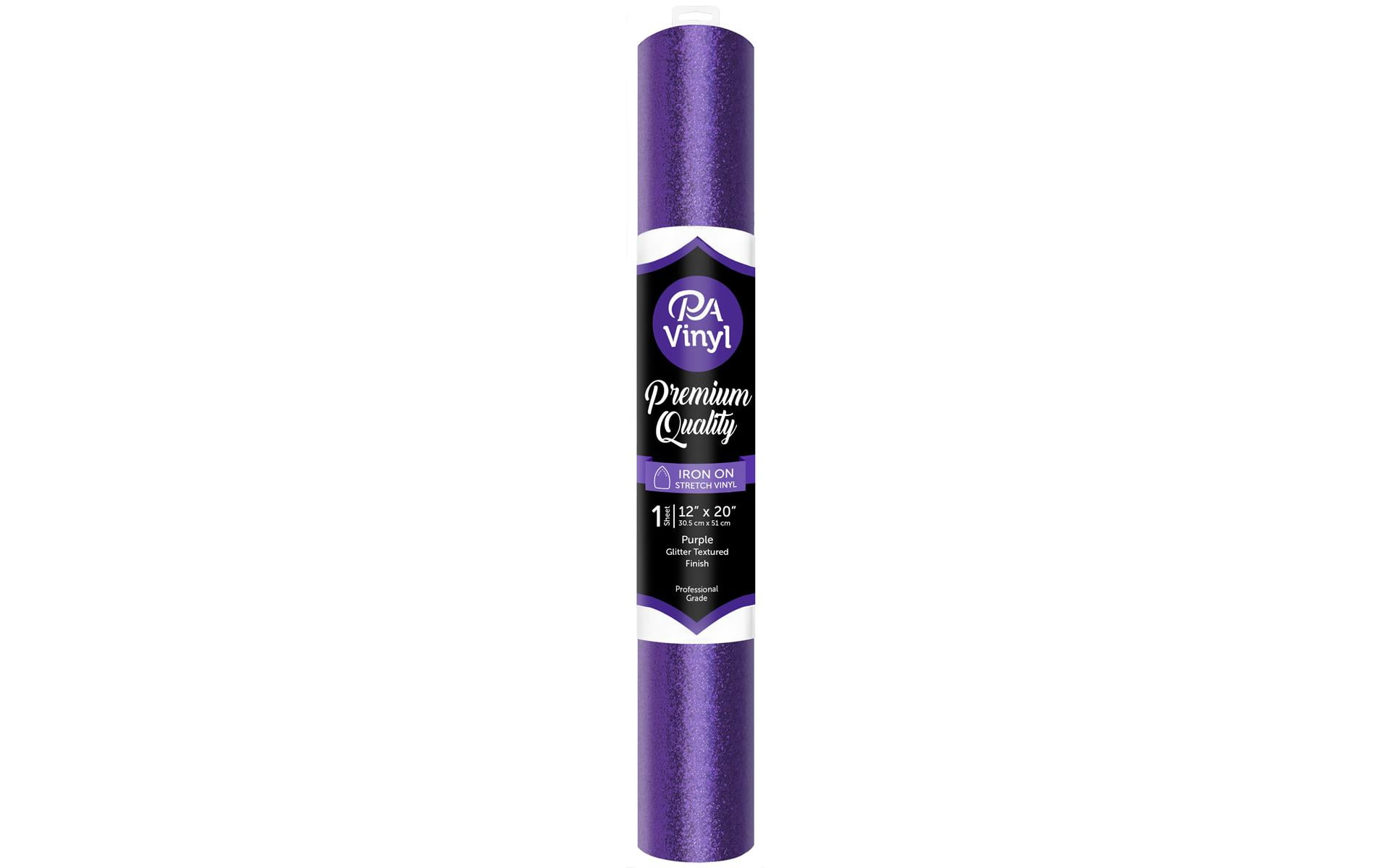 PA Vinyl Iron On 12"x 20" Roll Stretch Glitter Texture Purple