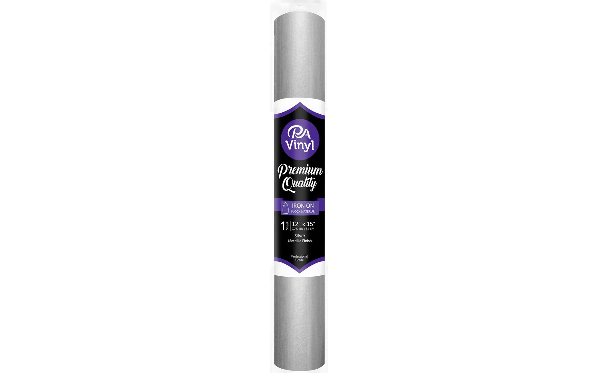 PA Vinyl Iron On Stretch 12"x 15" Roll Metallic Silver