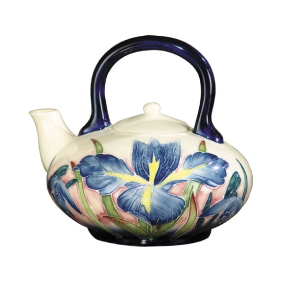 5.5" Iris Floral Hand Painted Porcelain Teapot