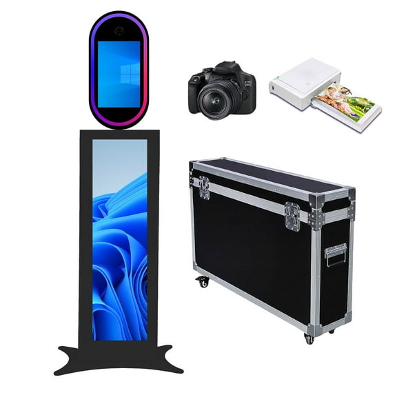 PAAFNN 13.3inch Touch Screen Magic Mirror Photobooth Machine with RGB Light APP Control for Events