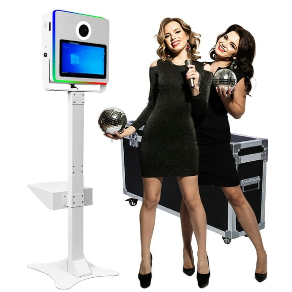 PAAFNN 15.6inch Touch Screen Selfie Mirror Photobooth Machine with Flight Case for Celebration Party