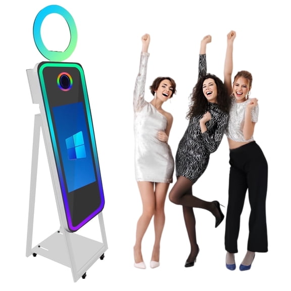 PAAFNN Portable 40" Photo Booth Machine Ring Light with 21.5"Touch Screen Selfie for Wedding Party