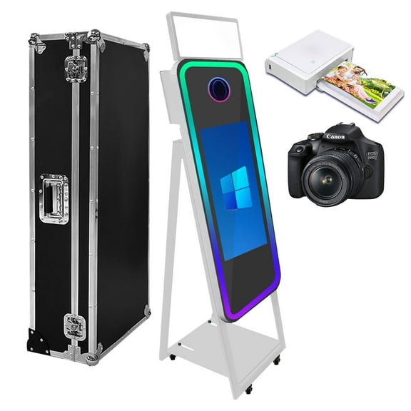 PAAFNN 40inch Mirror Photobooth Machine with 21.5inch Touch Screen Selfie for Party Birthday Event
