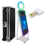 PAAFNN Portable 40"Magic Mirror Photobooth with 21.5"Touch Screen Selfie Machine for Wedding Party
