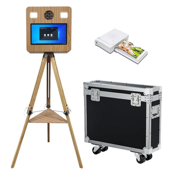 PAAFNN Portable Photo booth with 15.6''Touch Screen Selfie Machine with Flight Case for Party