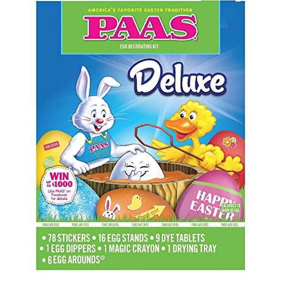 PAAS Deluxe Egg Decorating Kit - 78 Stickers, 16 Egg Stands, 9 Tablets, and More...