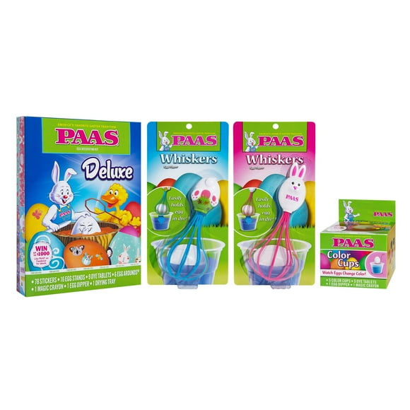 PAAS Deluxe Egg Decorating Kit Bundle Includes Deluxe Kit, 2 Egg Dippers, 5 Color Cups 1 ea