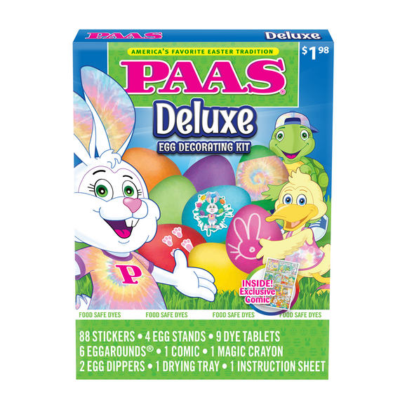 PAAS Easter Egg Decorating and Dye Kit , Deluxe Eggs , 1 Kit, For Ages 2 Years and Up