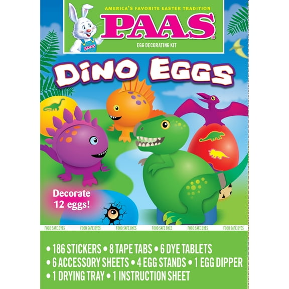 PAAS Easter Egg Decorating and Dye Kit, Dino Egg Theme