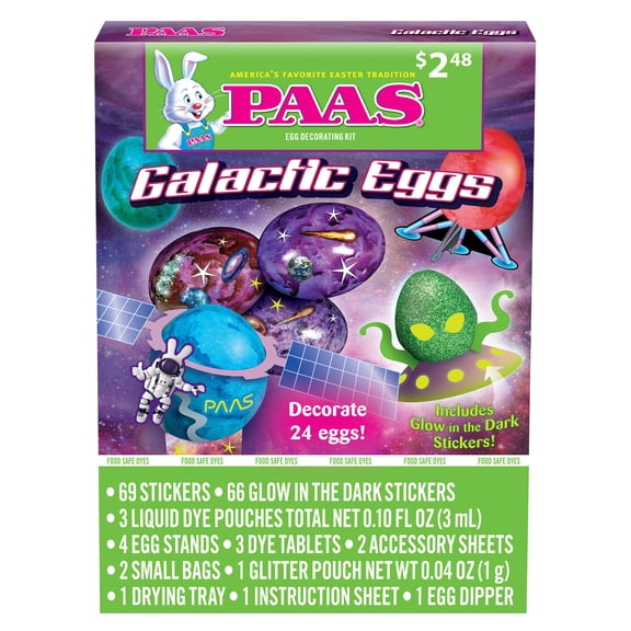 PAAS Easter Egg Decorating and Dye Kit, Galactic Eggs, 1 Kit