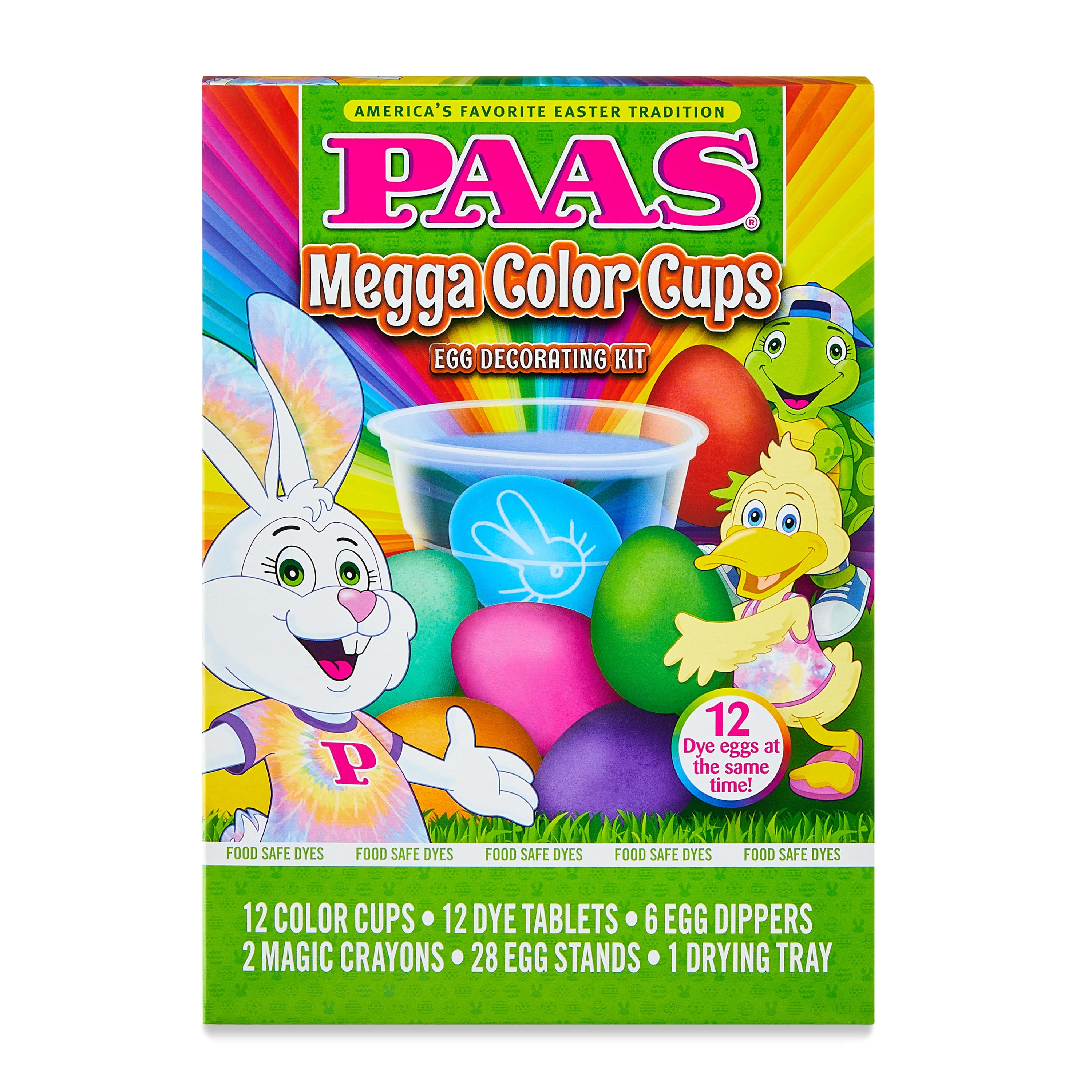 PAAS Easter Egg Decorating and Dye Kit, Megga Color Cups, Multicolor