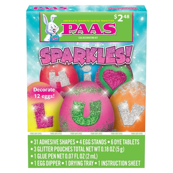 PAAS Easter Egg Decorating and Dye Kit, Sparkles, 1 Kit