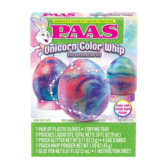 PAAS Easter Egg Decorating and Dye Kit, Unicorn Color Whip, 1 Kit