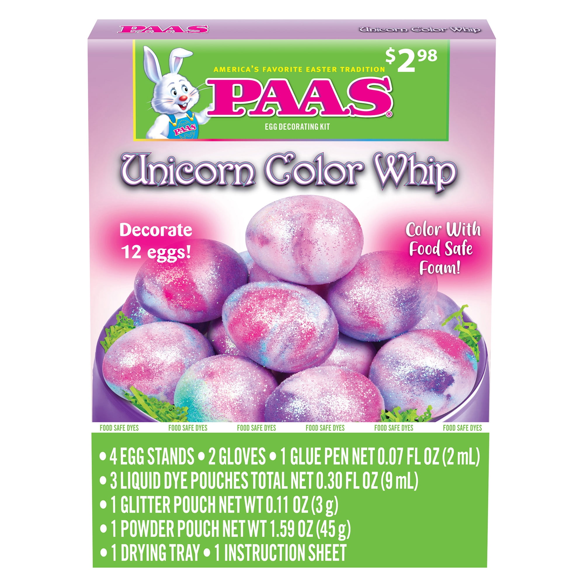 PAAS Easter Egg Decorating and Dye Kit, Unicorn Color Whip, 1 Kit