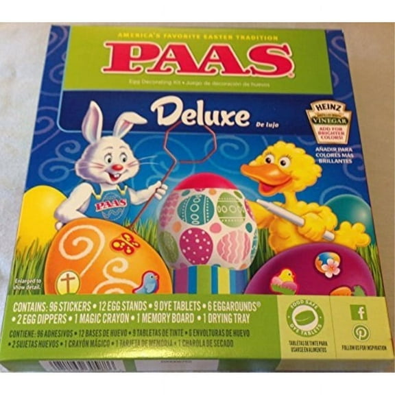 PAAS Easter Egg Deluxe Decorating Kit Easter Basket Kids - 9 Different Colors