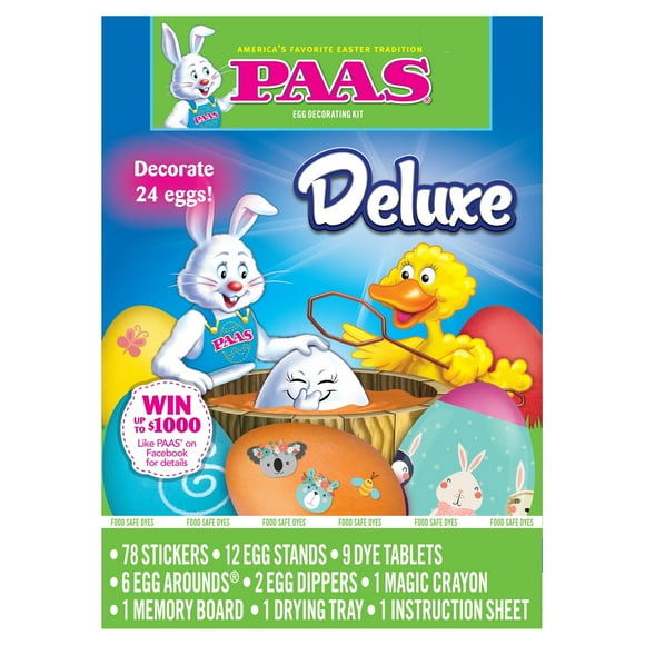 PAAS Friends Easter Egg Dye Decorating Kit with Easter Stickers for Boys and Girls