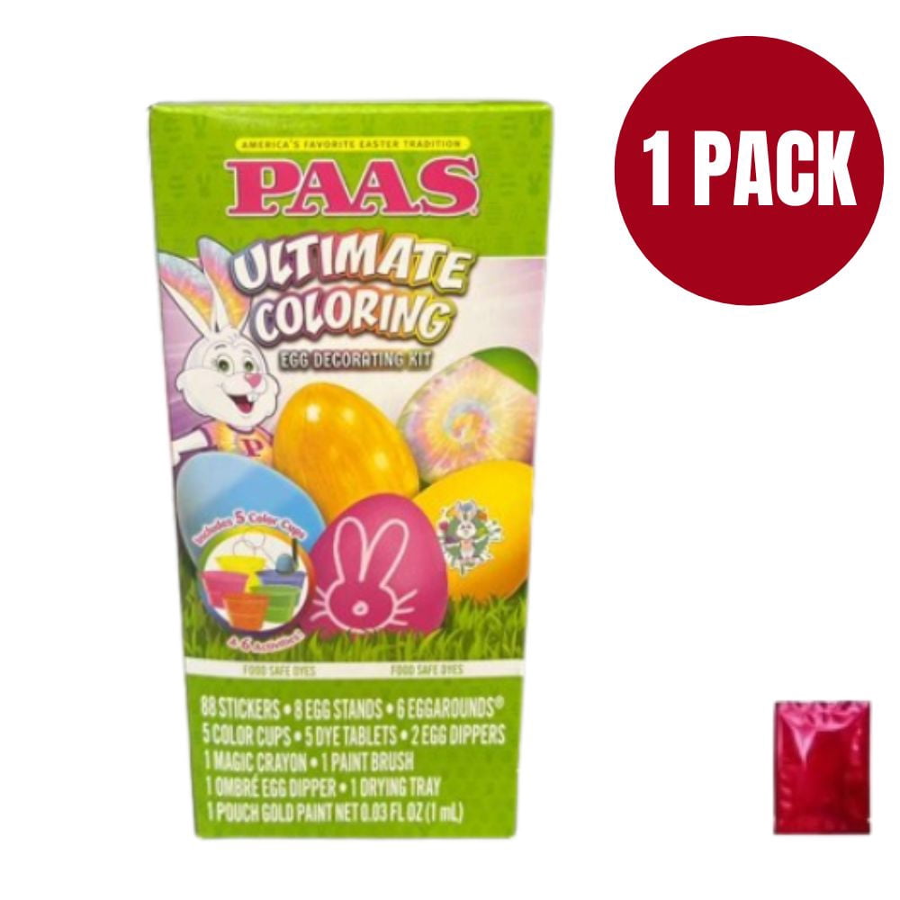 PAAS Ultimate Coloring Egg Decorating Kit (1 Pack) – Deluxe DIY Bundle with 88 Stickers, Gold Paint, 5 Color Cups, and Bonus LaPrima Morceau Bonbon