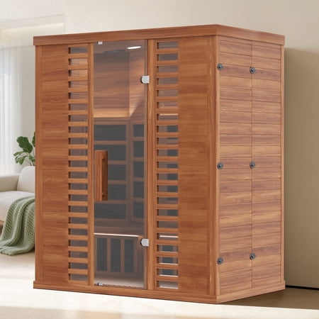 PABIMIA 3-Person Indoor Infrared Sauna, Home Sauna with 1750W Heater, WiFi & Bluetooth App Control