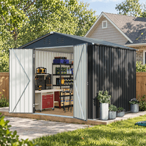Storage For Large Metals LazySunsets 12 x 14FT Shed Outdoor Storage Shed with Double Door, Large ...