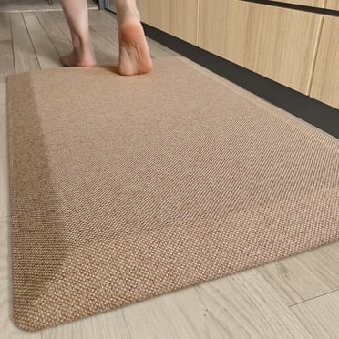 PABUBE Anti Fatigue Kitchen 0.9 Inch Thick Mat and Non Slip Standing Desk Mat, Stain Resistant Cushioned Mat Office,Home,Sink ,20"x32",Khaki
