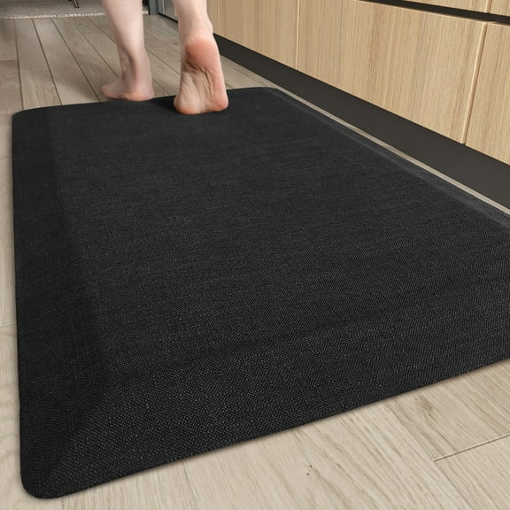 PABUBE Anti Fatigue Kitchen 0.9 Inch Thick Mat and Non Slip Standing Desk Mat, Stain Resistant Cushioned Mat Office,Home,Sink ,20"x39",Black