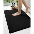 thumbnail image 1 of PABUBE Bathroom Rug, 15.7"x24" Soft Absorbent Bathroom Mat and Bath Mat Black, Premium Microfiber Shag Bath Rug Machine Washable, 1 of 10