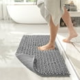 thumbnail image 1 of PABUBE Bathroom Rug, 20"x32" Luxury Chenille Bath Mat, Shag Bath Rugs, Soft and Absorbent, Machine Washable Bathroom mat, Non Slip Bath Rug for Bathroom Floor, Silver Gray, 1 of 10