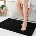 thumbnail image 1 of PABUBE Bathroom Rug, 24"x43" Soft Absorbent Bathroom Mat and Bath Mat Black, Premium Microfiber Shag Bath Rug Machine Washable, 1 of 10
