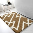 thumbnail image 1 of PABUBE Bathroom Rug, Anti Slips Bath Mat, Machine Washable Bathroom Mat, Soft Absorbent Bath Rug and Mat for Bathroom（24"x36",Brown）, 1 of 10