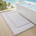 thumbnail image 1 of PABUBE Traditional Soft White Microfiber Shag Bath Mat, 24"x60", Non-Slip and Absorbent Bathroom Rug for Bathroom Floor, Quick Dry, Machine Washable, 1 of 11