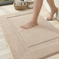 thumbnail image 1 of PABUBE Traditional Soft Khaki Microfiber Shag Bath Mat, 17"x30", Non-Slip and Absorbent Bathroom Rug for Bathroom Floor, Quick Dry, Machine Washable, 1 of 10