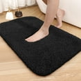 thumbnail image 1 of PABUBE Bathroom Rug Non-Slip Bathroom Mat 24"x36" Shag Bath Rugs w/1.6" Microfiber, Absorbent Bath Mat, Machine Washable, Black, 1 of 9